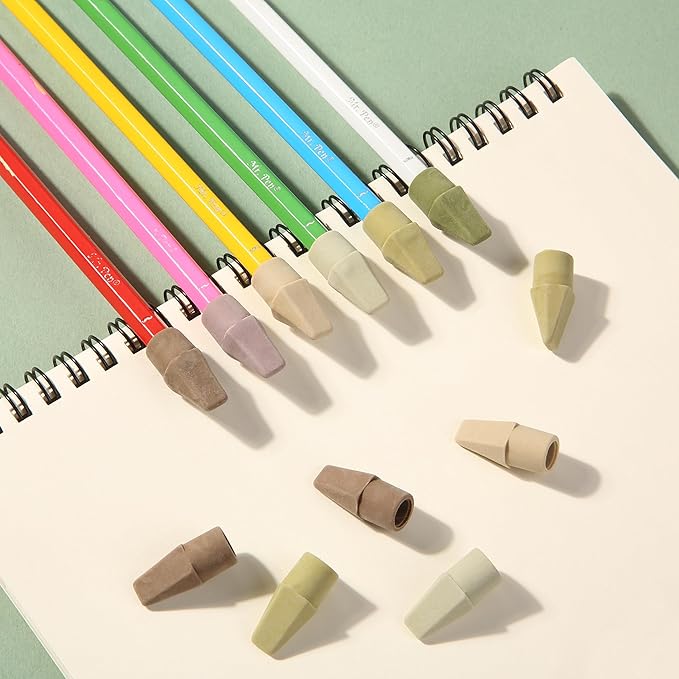 Mr. Pen- Pencil Erasers Toppers, 120 Pack, Colorful, Latex Free, No Smudge, Mr Pen Erasers for Pencils