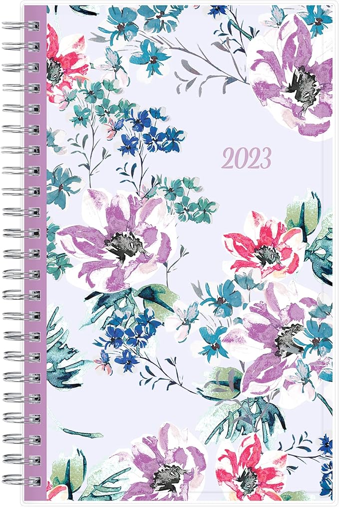 Blue Sky 2023 Weekly and Monthly Planner, January - December, 5' x 8', Clear Pocket Cover, Wirebound, Laila (142087)