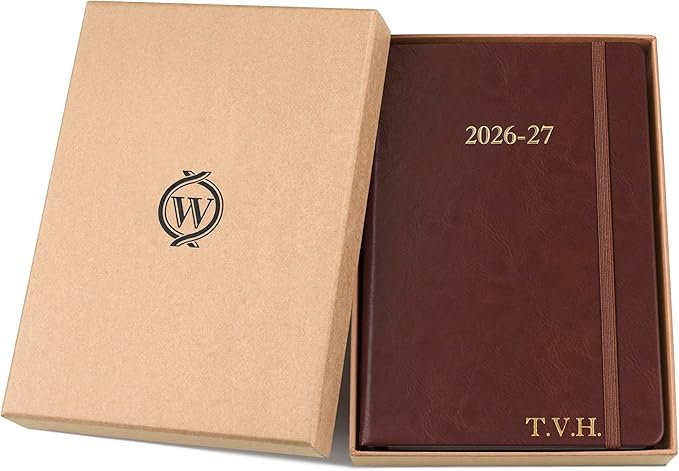 Wykeham's Executive 2026-27 Daily Journal Planner – Mid-Year Academic Diary (Personalized Conker, 8.5"×5.5")