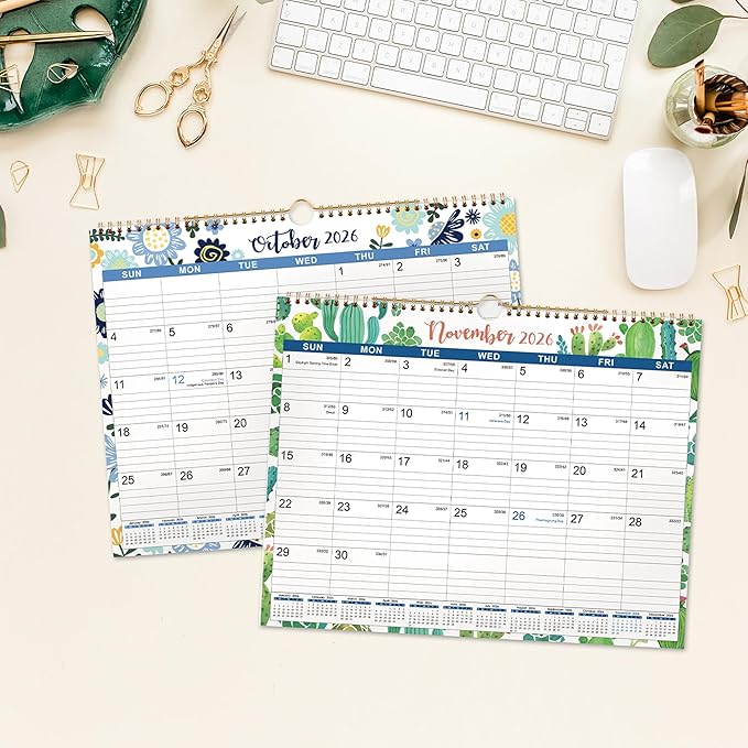Calendar 2026-2027 - Wall Calendar 2026-2027, from July 2026 to December 2027, Perfect for School, Office & Home Planning, 14.75" x 11.5"