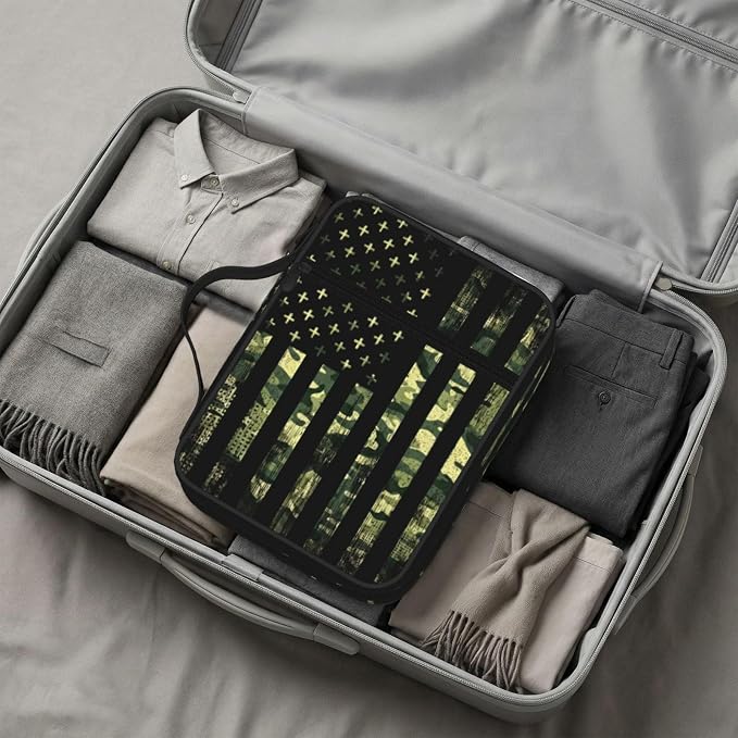 Camo American Flag Religious Christianity Cross Bible Cover Case Carrying Book Protector Case Bible Study Supplies Accessories Holder Case Christian Gift for Women Men