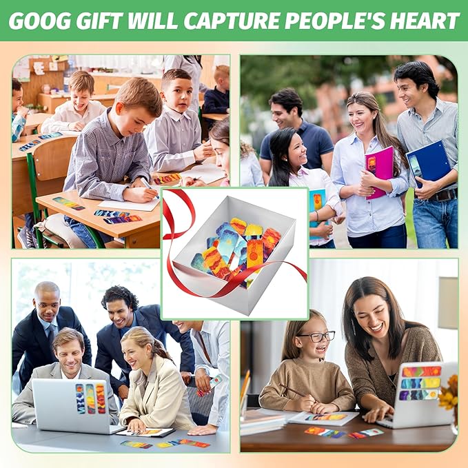 48 Pieces Calm Anxiety Sensory Stickers - Sensory Strips Different Textures with Storage Box for Office - Adult & Teen Stress and Fidget Relief Stickers (Scenery Style)