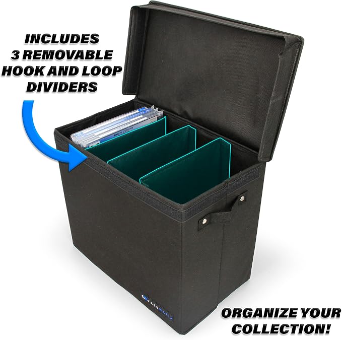 CASEMATIX Graded Comic Book Storage Case Fits up to 28 CGC Graded Comics, Lightweight Comic Book Bin with Three Removable Comic Book Box Partitions