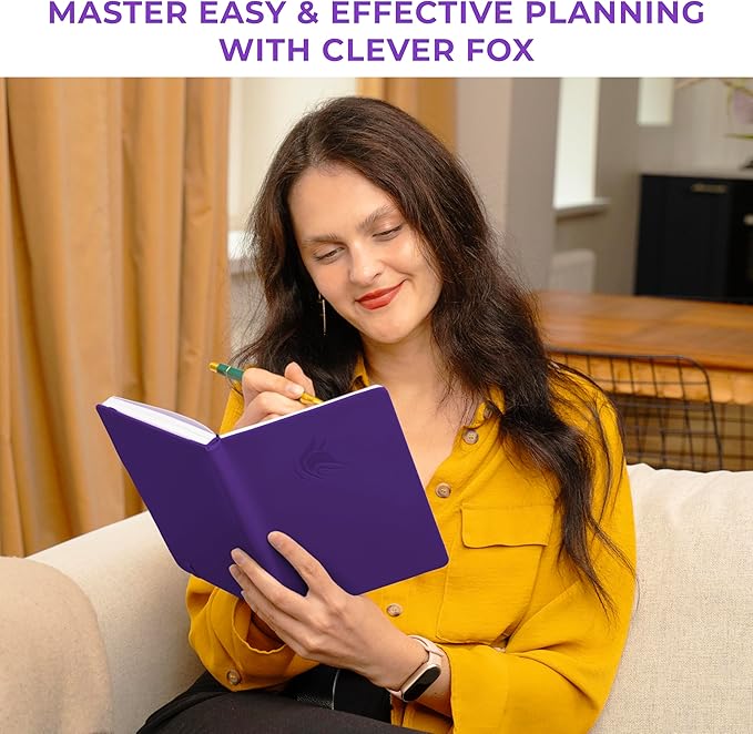 Clever Fox Planner Schedule – Undated Weekly & Monthly Life Planner with Time Slots, Appointment Book & Daily Organizer, A5 (Purple)