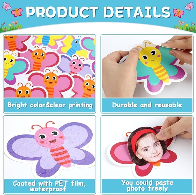 Butterfly Kite Bulletin Board Set DIY Photo Name Tags Back to School Paper Cutouts Colorful Flower Classroom Decorations for Motivational Nursery Wall Decor(Flying Into A Learning Adventure)