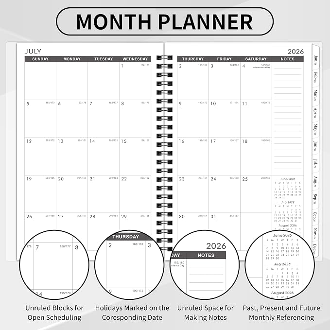 2026-2031 Monthly Planner/Calendar - 5 Year Monthly Planner 2026-2031 with Tabs, Jul 2026 - Jun 2031, 6.4" x 8.5", 60 Monthly Planner, Two-Side Pocket, 9 Notes Pages, Suitable for Long-Term Planning