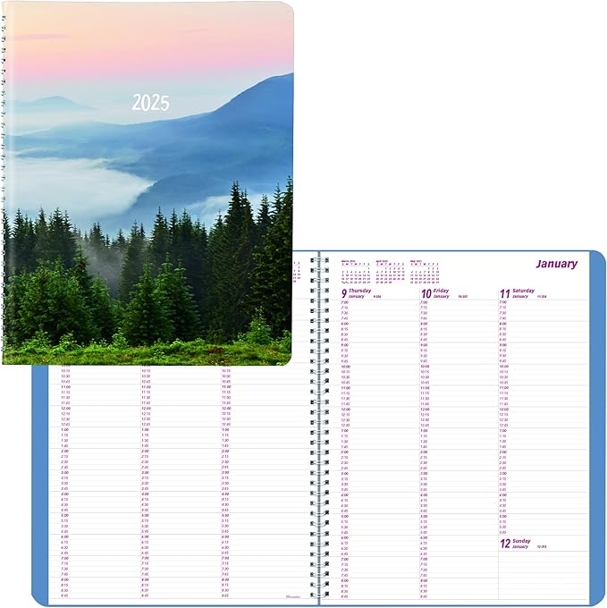 Brownline® 2025 Essential Weekly Planner, Appointment Book, 12 Months, January to December, Twin-Wire Binding, 11" x 8.5", Mountain Blue (CB950G.03-25)
