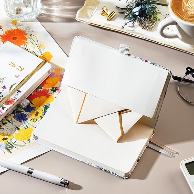 2026-2029 Pocket Calendar - Pocket Planner from Jul. 2026 to Jun. 2029, 3 Year Clendar Monthly Planner 2026-2029, 6.3" x 3.7", 60 Note Pages, Pen Holder, Pockets - Flowers