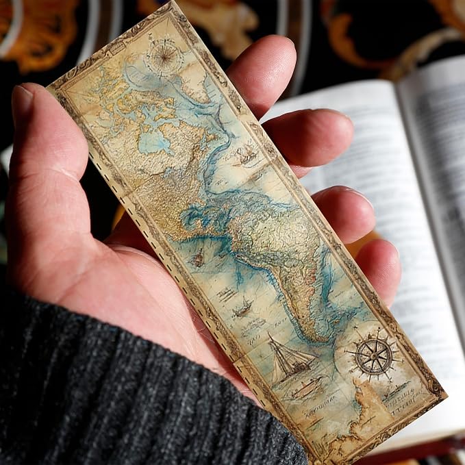 100 Pcs Vintage Map Bookmarks Bulk, Geography Map Paper Bookmarks for Men Women, Old World Bookmark Set Gifts for Book Lovers Students History Lovers Travel Scrapbooking