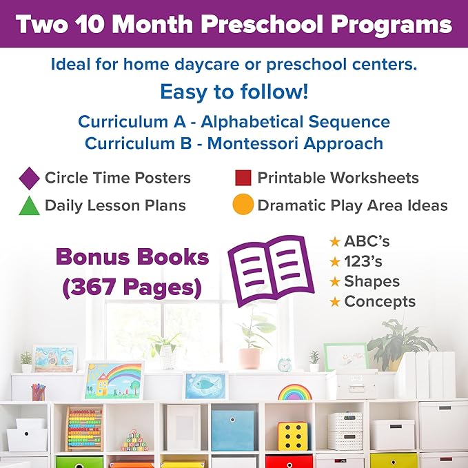The Ultimate Preschool Curriculum Kit - Printable Workbooks, Lesson Plans and Learning Activities for Preschoolers, Pre K Kids and Toddlers (Ages 3 - 5)