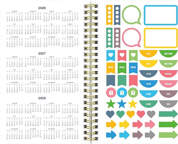 Blueline® Essential Academic Weekly/Monthly Planner, 13 Months, July 2026 to July 2027, Gold Twin-Wire Binding, Poly Cover, 8" x 5", Floral Design, Green (CA114PM.02)