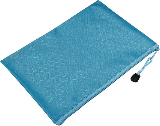 PATIKIL Waterproof Zipper File Bags, 5 Pack A5 Size Document Pocket Storage Organizer Pouch for Travel Office Supply, Sky Blue