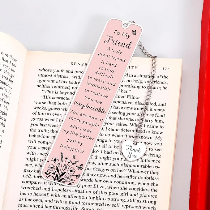Friend Bookmark Gifts for Friends Women Galentines Day Gifts for Her Friendship Bestie Gift for Women Birthday Long Distance Friendship Gift for Bestfriend BFF Valentines Thoughtful Present for Female