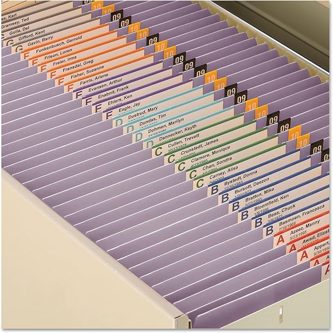 Smead File Folder, Reinforced Straight-Cut Tab, Letter Size, Lavender, 100 per Box (12410)