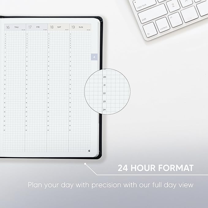 Hourly Academic Planner 2026-2027 – 24-Hour Planner with Weekly & Monthly Time Slots, Hardcover Appointment Book for Students & Professionals, Minimalist Japanese Design, June 2026 - July 2027 (6x8.5)