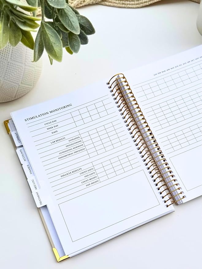 IVF Journey Planner | Fertility & IVF Journey Organizer for Women | Infertility Support & Treatment Tracker | Minimalist Design | By Psalm & Baby Dust