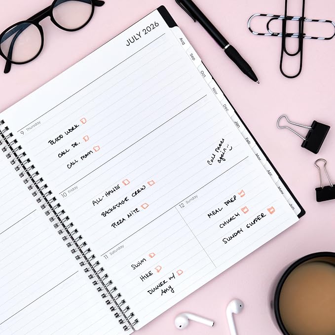 Blue Sky 2026-2027 Weekly and Monthly Academic Year Planner Calendar, July 2026 - June 2027, 8.5" x 11", Flexible Pocket Cover, Wirebound, Storage Pocket, Analeis