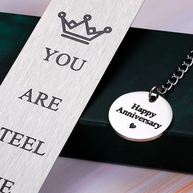 11 Year Anniversary Bookmark Gifts for Her Him Steel 11th Wedding Anniversary Romantic Couple Gift Steel Bookmark Gifts for Her Him Wife Husband Couple Women Men Book Lover Valentines Bookish Gift