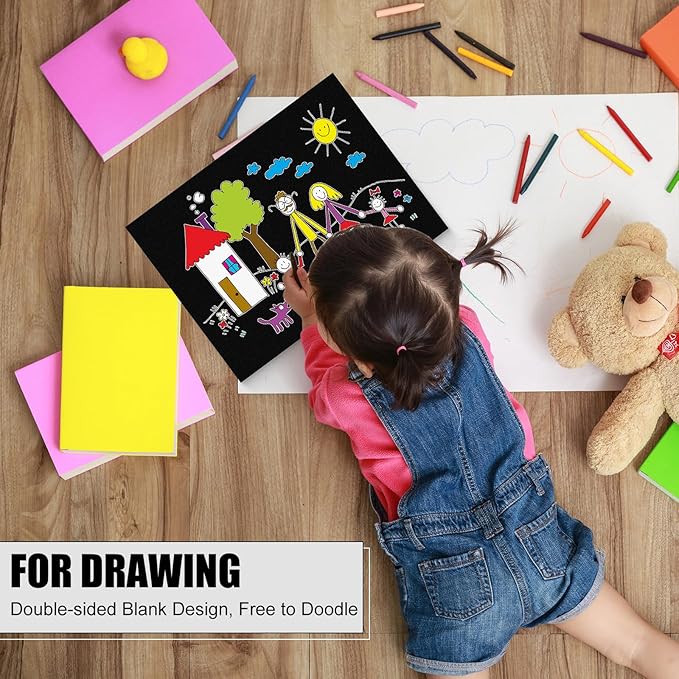Frienda Foam Boards Thickness Foam Poster Boards for Presentation Board for School Crafts Office Art Projects(8 x 10 Inch,Black,100 Pack)