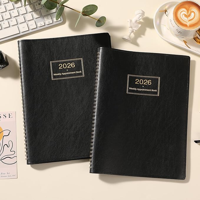 Appointment Book 2026 - Daily Planner, Large Planner Weekly Monthly Appointment Book 2026, 8.5" x 11", Jan 2026- Dec 2026 Planner with 15-Minute Interval - Black
