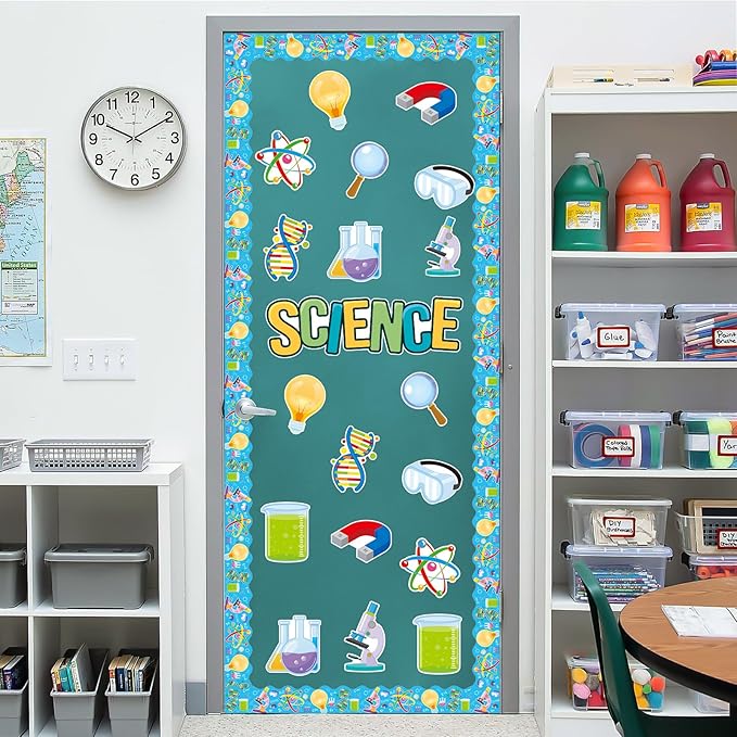 45 Pcs Science Cutouts Science Lab Accents Scientific Cut-Outs for Party Classroom Scientist Bulletin Board Craft Home Office Wall Decoration