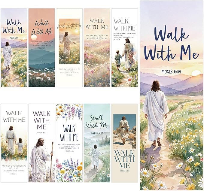 Eaasty 100 Pcs LDS 2026 Youth Theme Bookmarks, Walk with Me Bookmarks for The Church of Jesus Christ, Latter-Day Saints Mormon Church Gifts