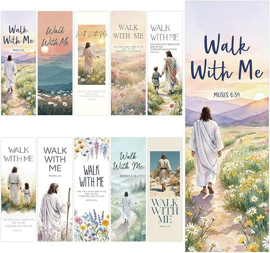 Eaasty 100 Pcs LDS 2026 Youth Theme Bookmarks, Walk with Me Bookmarks for The Church of Jesus Christ, Latter-Day Saints Mormon Church Gifts