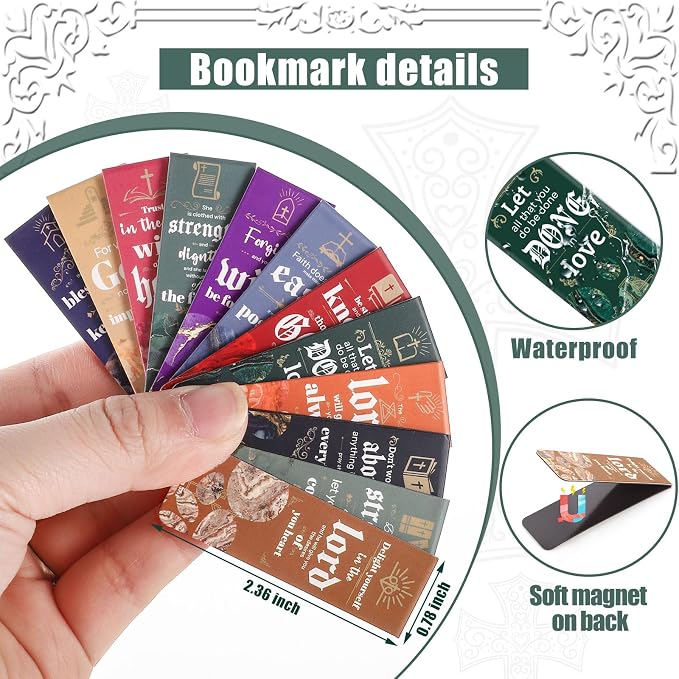 WSICSE 144 Pcs Christian Bible Gifts Set Bulk, Religious Scripture Notebooks Verses Bookmarks Bible Quote Pens Organza Bags for Inspirational Bible Gifts for Office School