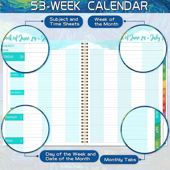 Teacher Planner 2026-2027 - Academic Planner 2026-2027 from July 2026 - June 2027, 8.5" x 11", Weekly & Monthly Lesson Plan Book, Helps Better Teaching
