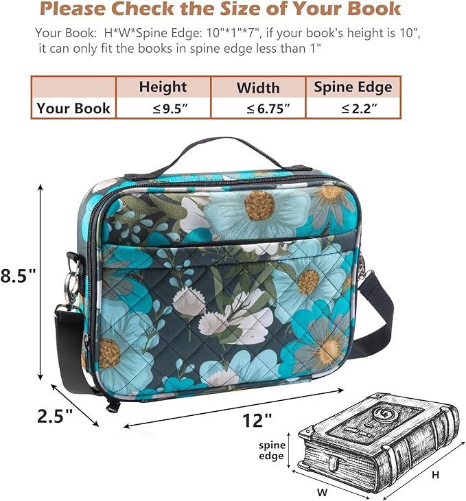 IMAGINING Bible Cover for Women - Stylish Large Bible Covers - Bible Case with Handles - Bible Bag Journal Case - Bible Carrying Case for Women - Bible Gift - Book Protector for Book Lovers