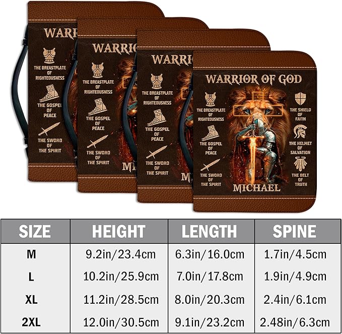 Personalized Man of God Bible Cover, God Says I Am Bible Case PU Leather, Bible Holder Handle Zipper, Faith Scripture with Name Case Bag, Religious Gifts for Church Christians Women Men (GOD-04)