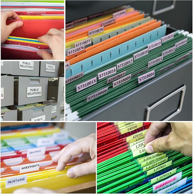 Tinlade 24 Pcs Hanging File Folders with Full Height Gusset Paper A4 Expanding Letter Size Hanging File Folders for Designed for Bulky Files Medical Charts (Cute Color,Classic Style)