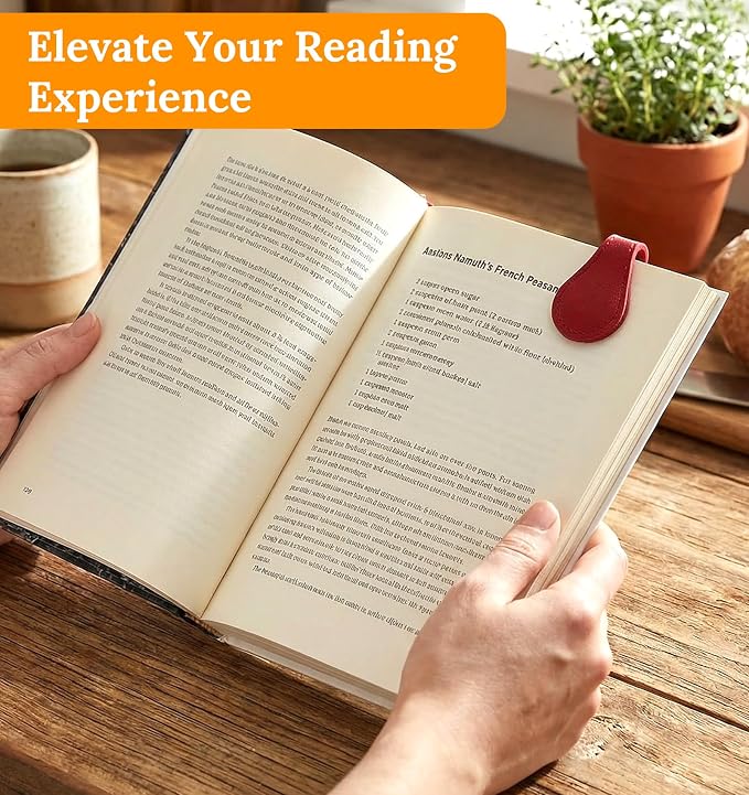 4 Pcs Magnetic Bookmarks for Men, Vintage Magnetic Book Marks for Reading, Double Sided Bookmark Clips, Stylish Leather Bookmarks for Women & Men, Gift for Book Lovers, Vintage Design
