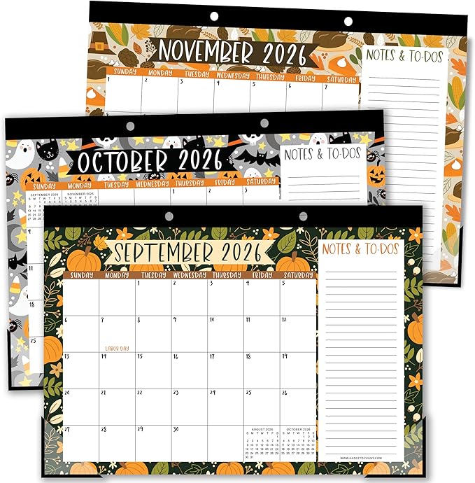 Hadley Designs Large Teacher Desk Calendar 2026-2027 - Desktop Calendar 2026, 18-Month Desk Calendars for Home, Office & Classroom, Cute Classroom Must Haves, Teacher Appreciation Gifts