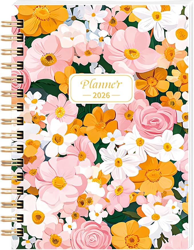 2026 Planner, Weekly & Monthly Academic Plan with Daily To-Do Lists, Hardcover for School & Office, Thick Paper Calendar Jan-Dec 2026 Perfect for Office planning & Students Records (Orange)