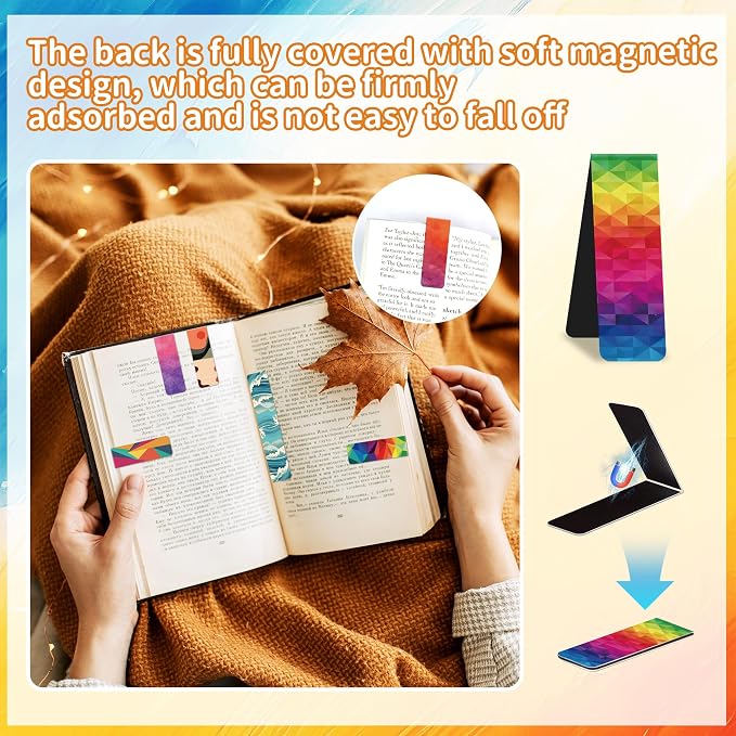 Sondeng 96Pack Magnetic Bookmarks for Reading Women Men Teacher Book Lovers Gifts, Bookmarks Bulk Personalized Bookmark Magnet Bookmark Clips Cute Pretty Funny Book Markers (multi-colored-02)