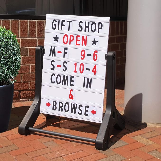 Excello Global Products 24"x36" Replacement Changable Letter Message Board for Swinging Signs. Includes Bonus Black Chalkboard. Compatible with 4 3/8" High Letters.
