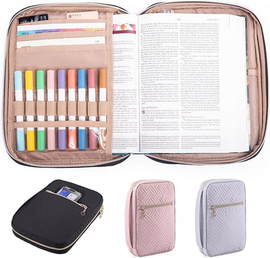 APLUFINE Bible Cover for Women - Soft Bible Case - Carrying Book Case for Bible Accessories - Bible Holder Case for Women - Girls Bible Bag - Bible Carrier - Bible Sleeve - Church Bag