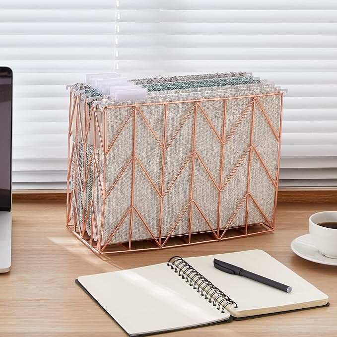 Y YOMA Letter Size - 6 Pack Extra Capacity Hanging File Folders with Pocket Accordion Decorative File Folder Cute Expandable Folder for Office Home with 1/5-Cut Adjustable Tabs, Printing Cloth Pattern
