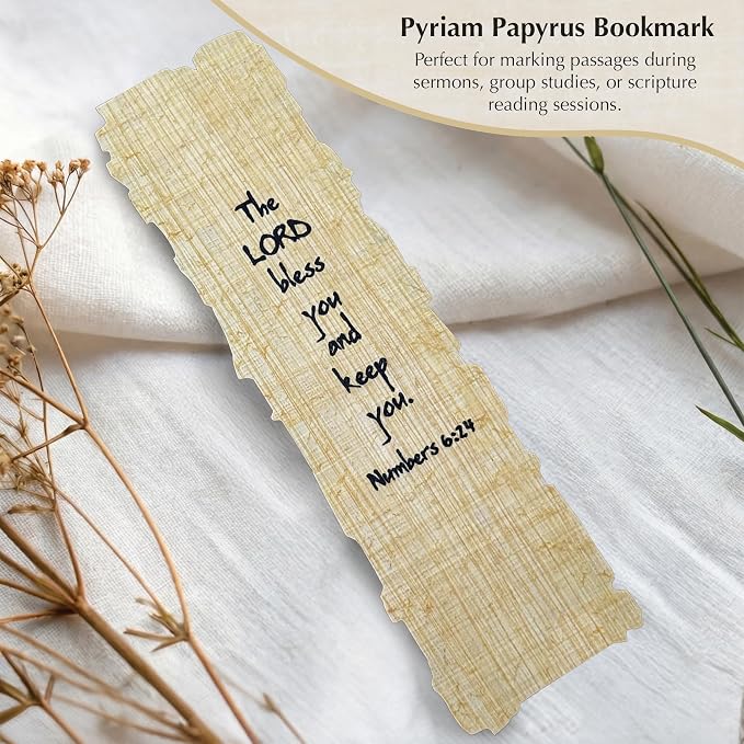 Pyriam Papyrus Religious Bookmark - “The Lord Bless You and Keep You” - Christian Bible Verse Bookmark - Inspirational Religious Gift for Men & Women.
