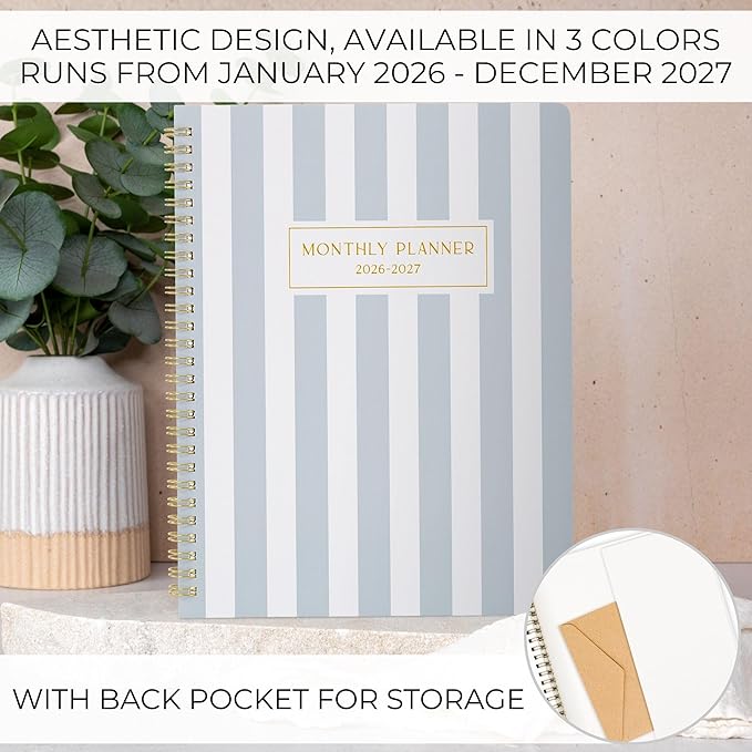 Beautiful 2026-2027 Monthly Planner - To Do List Notebook That Easily Organizes Your Tasks to Boost Productivity - Runs From January 2026 Until December 2027