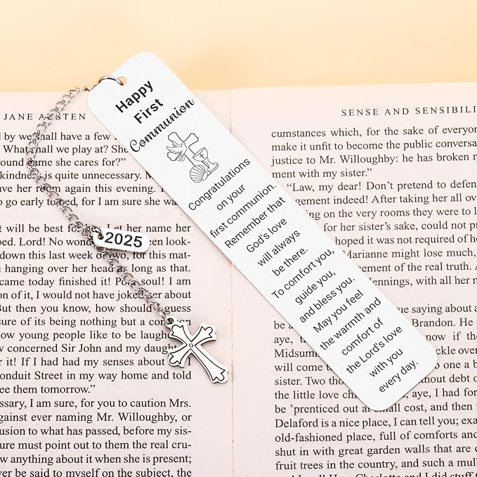 1st Communion Gifts for Godson 1st Holy Communion Bookmark, Baptism Bookmarks Easter Basket Stuffers for Teens Adults Religious Bookmark, 1st Communion Gifts for Girls Boys