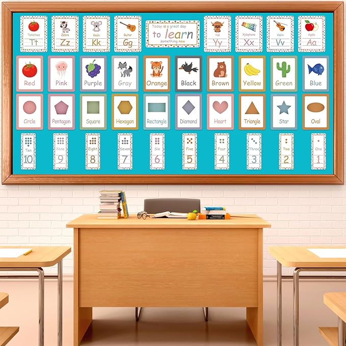 Qyeahkj 17.7in x 20ft Bulletin Board Paper Roll Bulletin Board Background Paper Fade Resistant Classroom Decoration Poster Art Craft Home Wall Education Decor Supplies Teal Blue