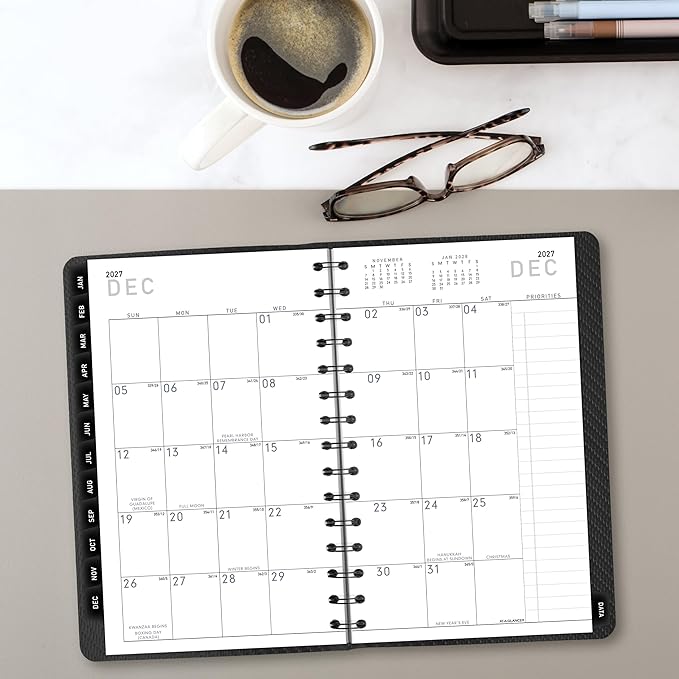 AT-A-GLANCE 2027 Planner, Weekly & Monthly, 5" x 8", Contemporary, Charcoal (70100X4527)