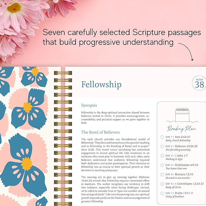 Official Spiral Bible® The Bible in a Year | 52 Week Guided Bible Study & Daily Reading Plan | Spiritual Companion & Journal for Adults & Teens | 8.5" x 11" Notebook