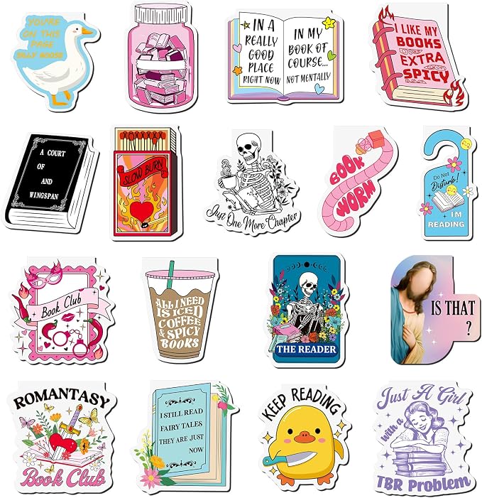 Skyygemm 18 Pcs Funny Magnetic Bookmarks Magnet Bookmarks Fun Cute for Reading Bookworm Booklover Women Work Adults Travel School Teacher Office Supplies Gifts