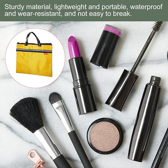 YOKIVE Waterproof Zipper Bag, Document Books Storage Tote Bags Tools Organizer Pouch, Great for Classroom Office(Yellow)