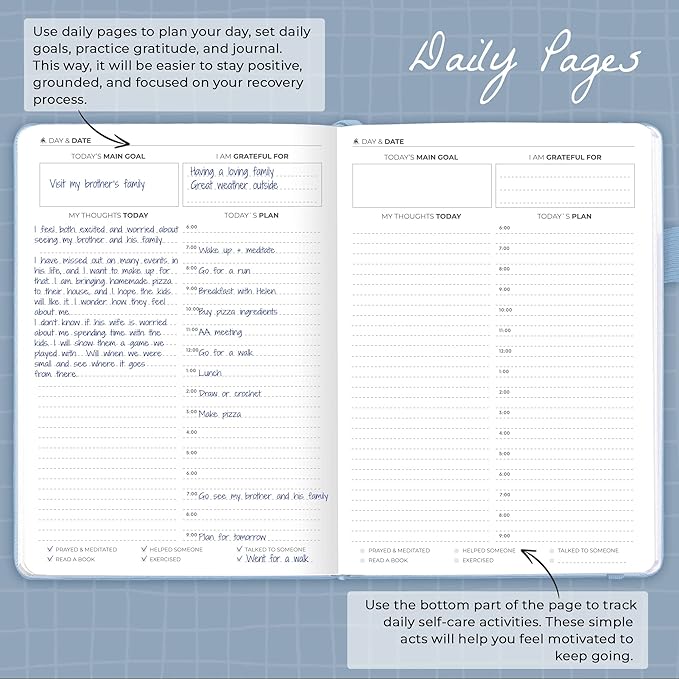 Clever Fox Addiction Recovery Journal – Addiction Treatment Planner & Workbook – Daily Sobriety Journal for Recovery Progress, A5 (Light Blue)