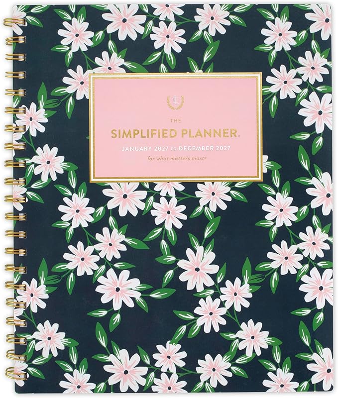 AT-A-GLANCE 2027 Planner, Simplified by Emily Ley, Weekly & Monthly, 8.5" x 11", Berry Floral (EL59-905-27)