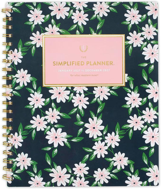 AT-A-GLANCE 2027 Planner, Simplified by Emily Ley, Weekly & Monthly, 8.5" x 11", Berry Floral (EL59-905-27)